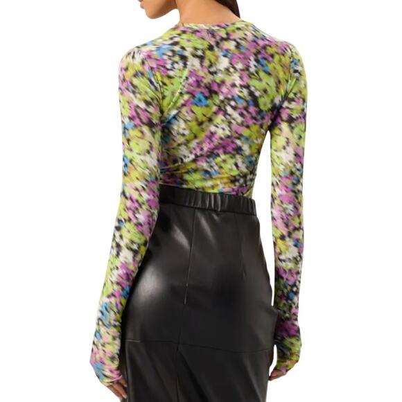 AFRM Kaylee Crewneck Long Sleeve Top in Multi, Size S - Picture 3 of 7